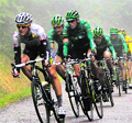 The pack rides during the 211 km twelfth stage of Tour de France on Thursday