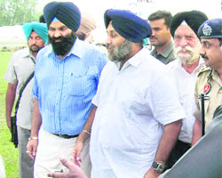 Deputy CM Sukhbir Badal at the Nehru Stadium in Ropar 