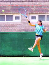 Natasha Palha in action in Chandigarh on Friday.