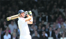 Kevin Pietersen on way to his hundred against India during day two of the first Test at Lord's in London, on Friday.
