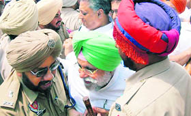 The party leaders being taken into custody. 