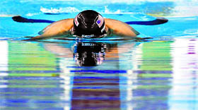 Michael Phelps of the U.S. competes in the men's 100m butterfly semifinal at the 14th FINA World Championships in Shanghai on Friday.