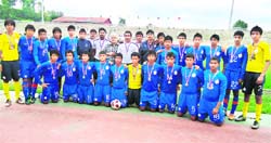 Members of India�s Under-16 football team that won silver at the SAFF Championship in Kathmandu 