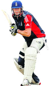 Kevin Pietersen at the nets.