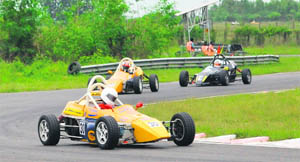 Mean Machines: The FLGB Swift Cars race in progress at Chennai on Sunday