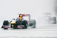 Red Bull Racing's Sebastian Vettel in action at the Spa-Francorchamps circuit during the qualifiying session of the Belgium GP on Saturday