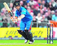 Ajinkya Rahane during his knock of 61 in Manchester on Wednesday. 