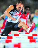 Britain's David Greene competes in 400 metres hurdles at the IAAF World Championships in Daegu on Tuesday.