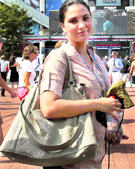 Bollywood actress Lara Dutta at the US Open to support husband Mahesh Bhupathi