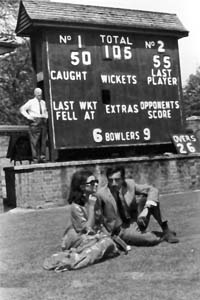 Pataudi watches a match with his wife Shramila