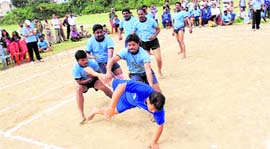 A kabaddi match in progress in Dharamshala on Sunday.