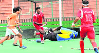 A hockey match in progress at Sector 42, Chandigarh