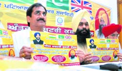 Organisers at a press meet for the Preet International Wrestling Tournament on Sunday.