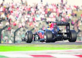 Red Bull�s Sebastian Vettel in action in the Japanese GP at the Suzuka circuit on Sunday