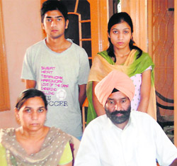 The family members of late Lt Navdeep Singh