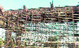 The incomplete railway over-bridge at Sirhind level crossing