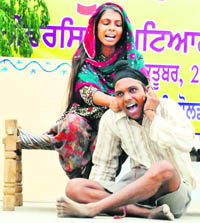 Artistes perform a play on the second day of the Punjabi University Zonal Youth Festival in Patiala on Monday. Tribune photo: Rajesh Sachar