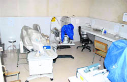 Machines lying unused in the Eye Department of the Government Rajindra Hospital in Patiala.