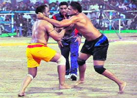 A match between Spain (L) and Norway in progress in Gurdaspur on Thursday