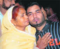Charanjit with his mother at Amritsar airport