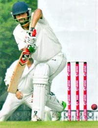 Uttar Pradesh�s Mohd Kaif plays a shot against Punjab at the PCA Stadium in Mohali on Friday