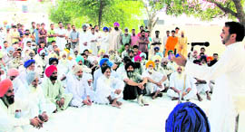 Bhagwant Mann addresses a meeting at Kameana village in Faridkot district.