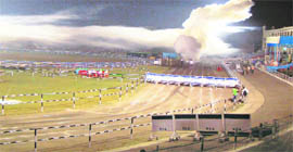 A view of the Yadavindra Public School stadium a day ahead of the scheduled Kabaddi World Cup matches to be played there.