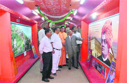 The Vivekananda Express, a train showcasing the life, teachings and works of Swami Vivekananda at the Patiala Railway Station