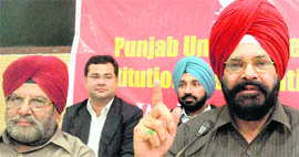 Dr JS Dhaliwal, president, Punjab Unaided Technical Institutions Association, in Chandigarh on Sunday.