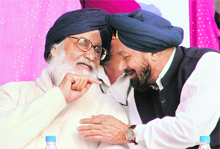 The CM with BS Ramoowalia in Ludhiana.