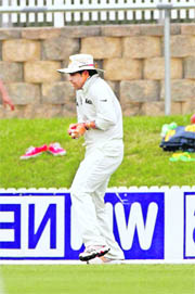 Sachin Tendulkar takes a catch to dismiss Wes Robinson of the Cricket Australia Chairman's XI during the two-day tour match in Canberra on Thursday