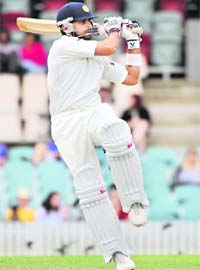 Virat Kohli hooks to the boundary against Australian Chairman�s XI in their Tour Match in Canberra on Monday