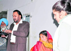 Health officials during a raid at Mission Hospital in Patiala on Wednesday