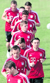 Bayern Munich during a training session