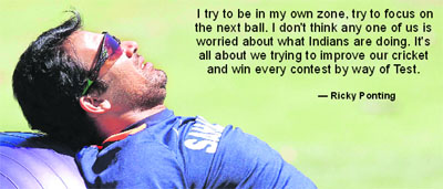Zaheer Khan stretches during a training session at the WACA in Perth on Wednesday. � AP/PTI