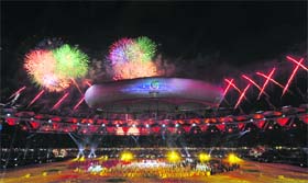 The Jawaharlal Nehru Stadium was one of the main venues of the 2010 Commonwealth Games in New Delhi