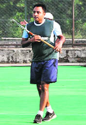 Gagan Ajit Singh during a practice session in Jalandhar.