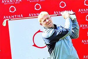 John Daly in action in Gurgaon on Thursday. 