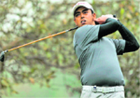 Anirban Lahiri in action at the Avantha Masters in Gurgaon