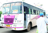 A PRTC bus operating under the kilometre scheme