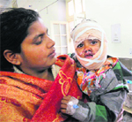 Injured Priya at Rajindra Hospital in Patiala