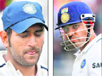 MS Dhoni (L) and Virender Sehwag.