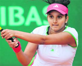 Sania Mirza (pic) and Elena Vesnina beat Gisela Dulko and Paola Suarez 6-2. 6-3.