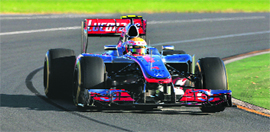 McLaren�s Lewis Hamilton drives during the qualifying session of the Australian F1 Grand Prix at the Albert Park circuit in Melbourne on Saturday.