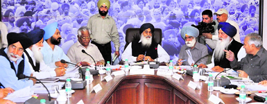 Chief Minister Parkash Singh Badal presides over a Cabinet meeting in Chandigarh on Saturday.