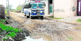 A virtually non-existent road in the border village of Rania.