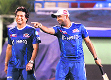 Mumbai Indians� Sachin Tendulkar during a practice session in Visakhapatnam. 