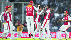 Jumping with joy: Kings XI Punjab will be looking to carry on their winning momentum when they face Kolkata Knight Riders