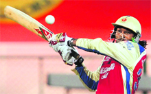 A girl, Tia Bhatia, was injured after one of the Jamaican opener�s sixes hit her during the match.