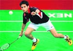 Parupalli Kashyap in action during the Yonex Sunrise India Open in New Delhi. 